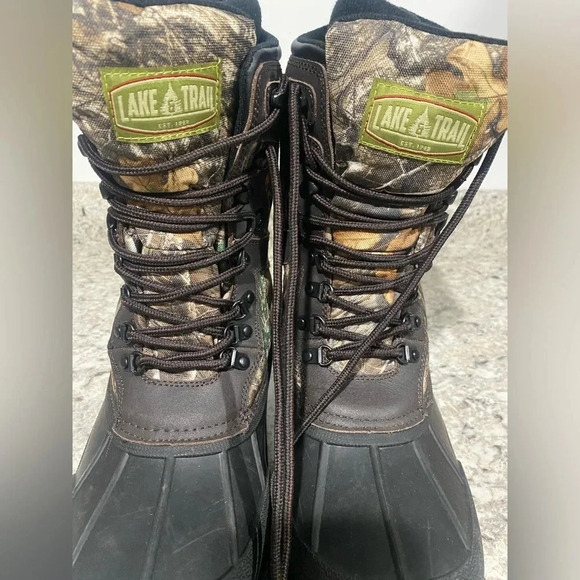 Lake N Trail Men's 3M Thinsulate Ultra Insulated Camo Boots Size 10 - Picture 5 of 9